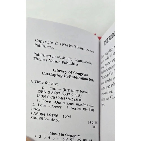 A Time for Love Not so Itty bitty books Hardcover By Nelson New Gift book 1994 - Picture 5 of 7